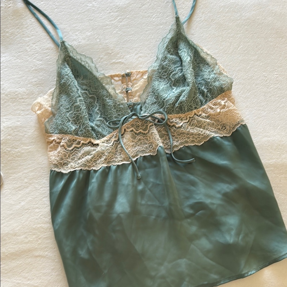 Elegant Lace Trim Satin Camisole